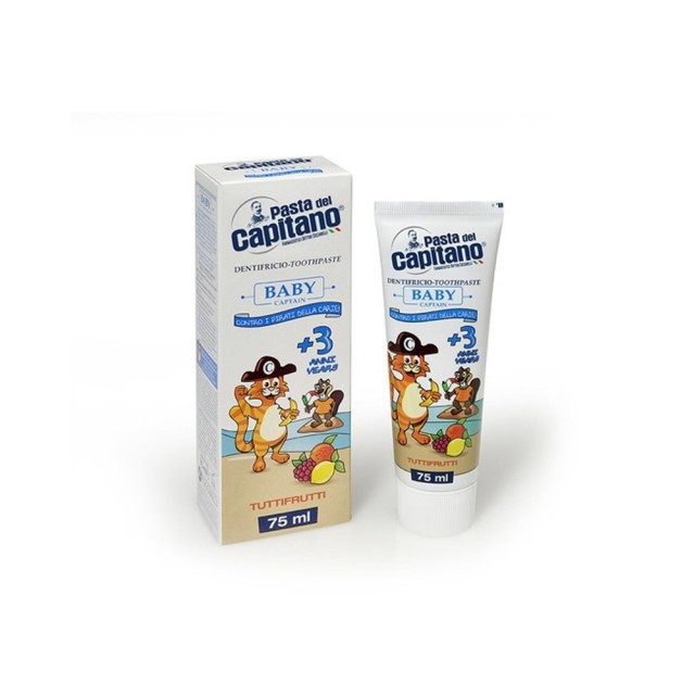 Pasta del Capitano Toothpaste Baby Tutti Frutti Οδοντόπαστα Διάφορα Φρούτα Για Παιδιά 3 Ετών+ 75ml