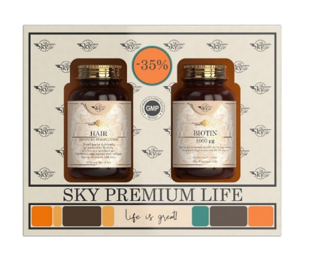 Sky Premium Life Promo Biotin 1000μg 60caps & Hair Advanced Formulation 60caps (-35%)