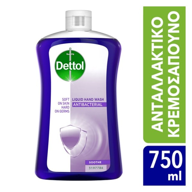 Dettol Ανταλλακτικό Χαλαρωτικό Αντιβακτηριδιακό Κρεμοσάπουνο Λεβάντα, 750ml