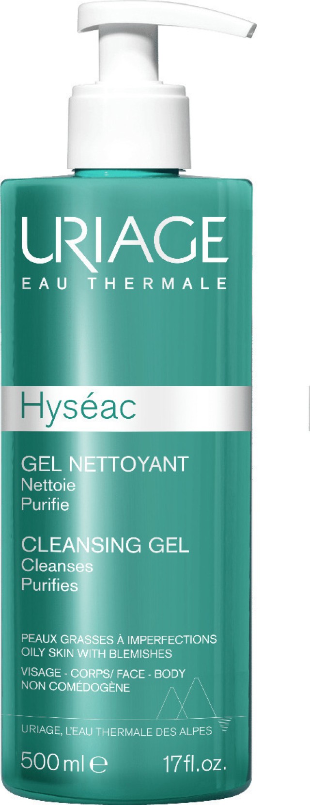 Uriage Hyseac Cleansing Gel Combination To Oily Skin Τζελ Καθαρισμού Προσώπου & Σώματος για τη Λιπαρή Επιδερμίδα με Τάση για Ακμή 500ml