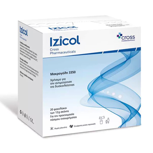 Cross Pharmaceuticals Izicol Adult 20X12gr powder (Βοήθημα με Μακρογόλη 3350 για την Αντιμετώπιση της Δυσκοιλιότητας)