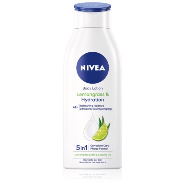 Nivea Body Lotion 48h Lemongrass 5in1 Γαλάκτωμα Σώματος Με Άρωμα Λεμονόχορτου & Σησαμέλαιο 400ml