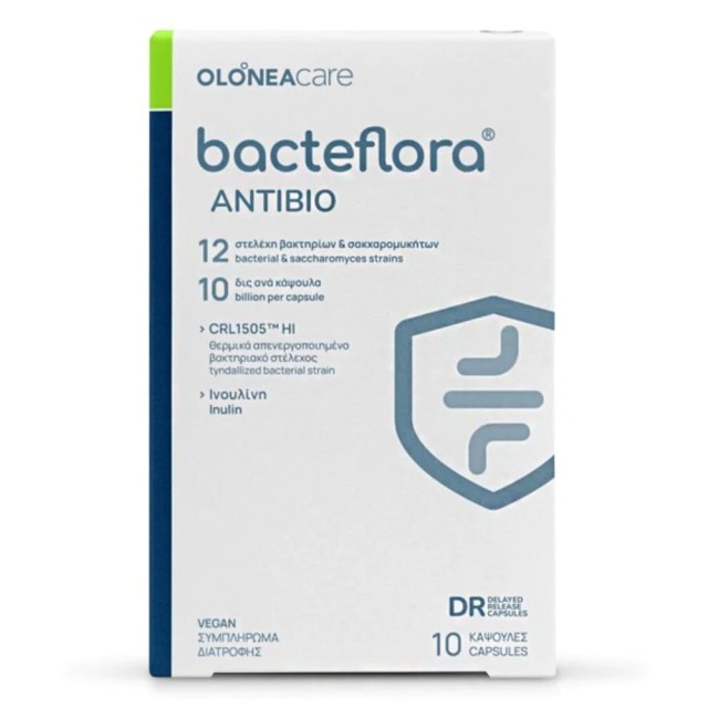 Olonea Bacteflora Antibio Για Την Προστασία Του Εντερικού Μικροβιώματος Κατά Τη Διάρκεια Αντιβίωσης 10 Κάψουλες