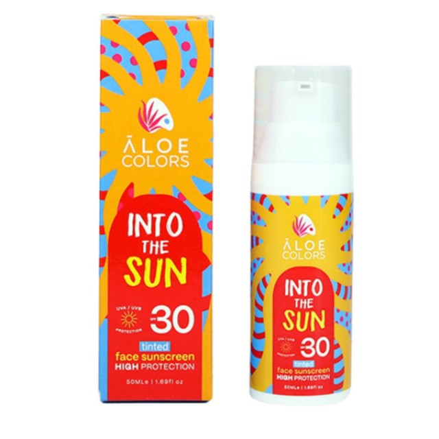 Aloe Colors Into The Sun Face Sunscreen Tinted Αντηλιακή Κρέμα Προσώπου με Χρώμα SPF30 50ml