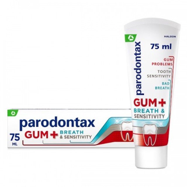 Parodontax Gum + Breath & Sensitivity, Οδοντόκρεμα για Υγιή Ούλα & Δροσερή Αναπνοή 75ml