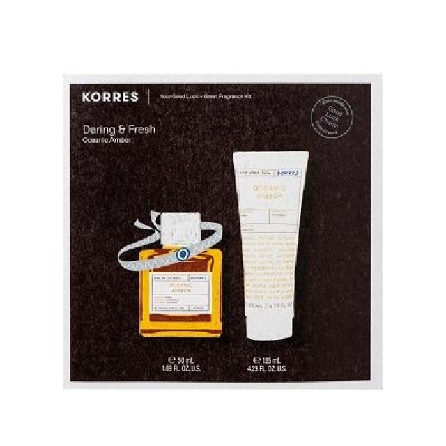 Korres Promo Daring & Fresh Oceanic Amber Ανδρικό Άρωμα Eau De Toilette 50ml & Aftershave Balm 125ml & Δώρο Βραχιόλι Καλής Τύχης 1σετ