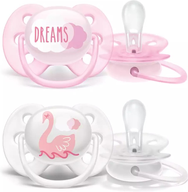 Avent Πιπίλα Ultra Soft 0-6m Ροζ 2τμχ