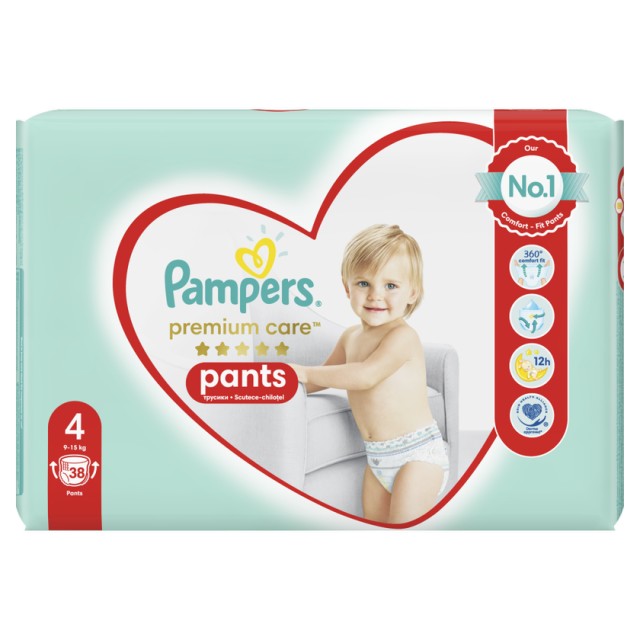 Pampers Premium Care Pants Jumbo No4 (9-15kg) 38τμχ