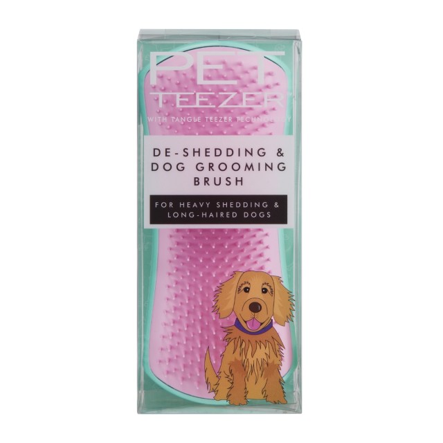 Pet Teezer Detangling & Dog Grooming Brush Βούρτσα Για Σκυλιά Μεσαίου & Μεγάλου Μεγέθους Μέντα/Ροζ 1τμχ