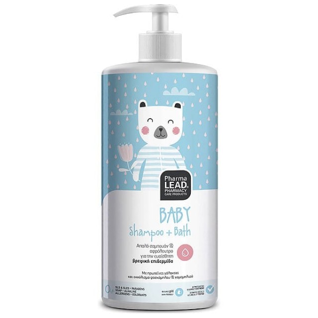 Pharmalead Baby Shampoo + Bath Βρεφικό Απαλό Σαμπουάν και Αφρόλουτρο 1Lt