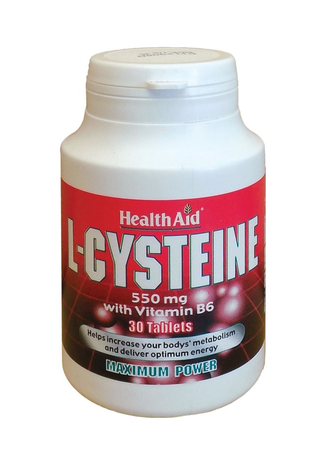 Health Aid L-Cysteine Συμπλήρωμα Διατροφής Κυστεΐνης Με Βιταμίνη Β6 550mg 30tabs