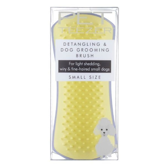 Pet Teezer Detangling & Dog Grooming Brush Small Βούρτσα Για Μικρόσωμους Σκύλους Λιλά/Κίτρινο 1τμχ