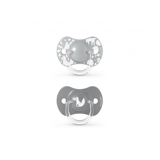 Suavinex Physio Πιπίλα Σιλικόνης Grey Fox 6-18m 2τμχ