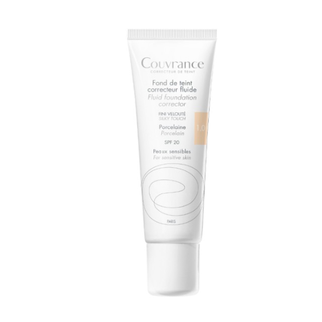 Avene Couvrance Υγρό Διορθωτικό Make Up SPF20 - 1.0 Porcelaine, 30ml