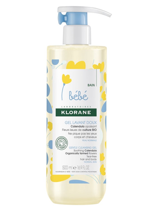 Klorane Bebe Gentle Cleansing Gel Βρεφικό Απαλό Τζελ Καθαρισμού Για Το Σώμα Και Τα Μαλλιά 500ml