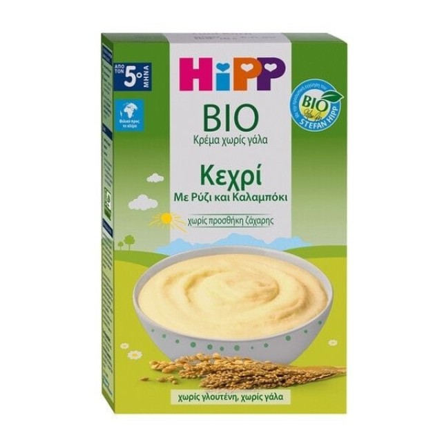 Hipp Βρεφική Κρέμα Δημητριακών Κεχρί με Ρύζι & Καλαμπόκι 5m+ 200gr