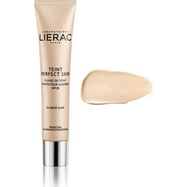 Lierac Teint Perfect Skin Perfecting Illuminating Foundation 01 Beige Clair Λεπτόρρευστο Make Up Προσώπου Ανοιχτό Μπεζ 01 SPF20 30ml