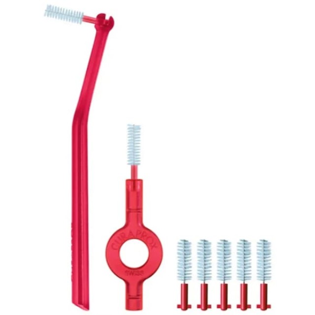 Curaprox Perio Start 405 Μεσοδόντια Βουρτσάκια με 2 Λαβές Κόκκινο, 5τεμ