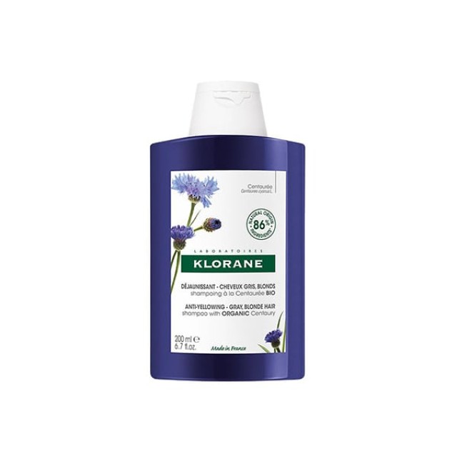 Klorane Shampoo With Centaury Σαμπουάν Με Εκχύλισμα Κενταυρίδας Για Λευκά - Γκρίζα Μαλλιά 200ml