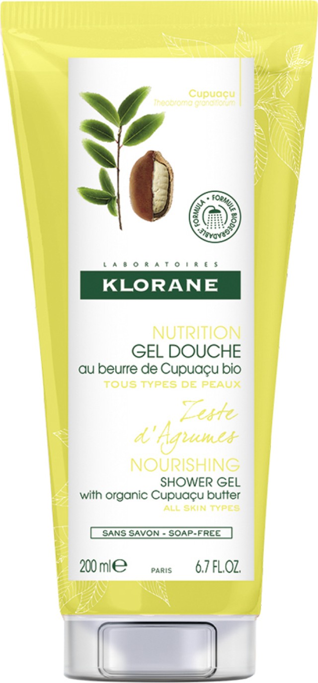 Klorane Gel Douche Zeste d Agrumes Αφρόλουτρο με Φλοιό Εσπεριδοειδών 200ml