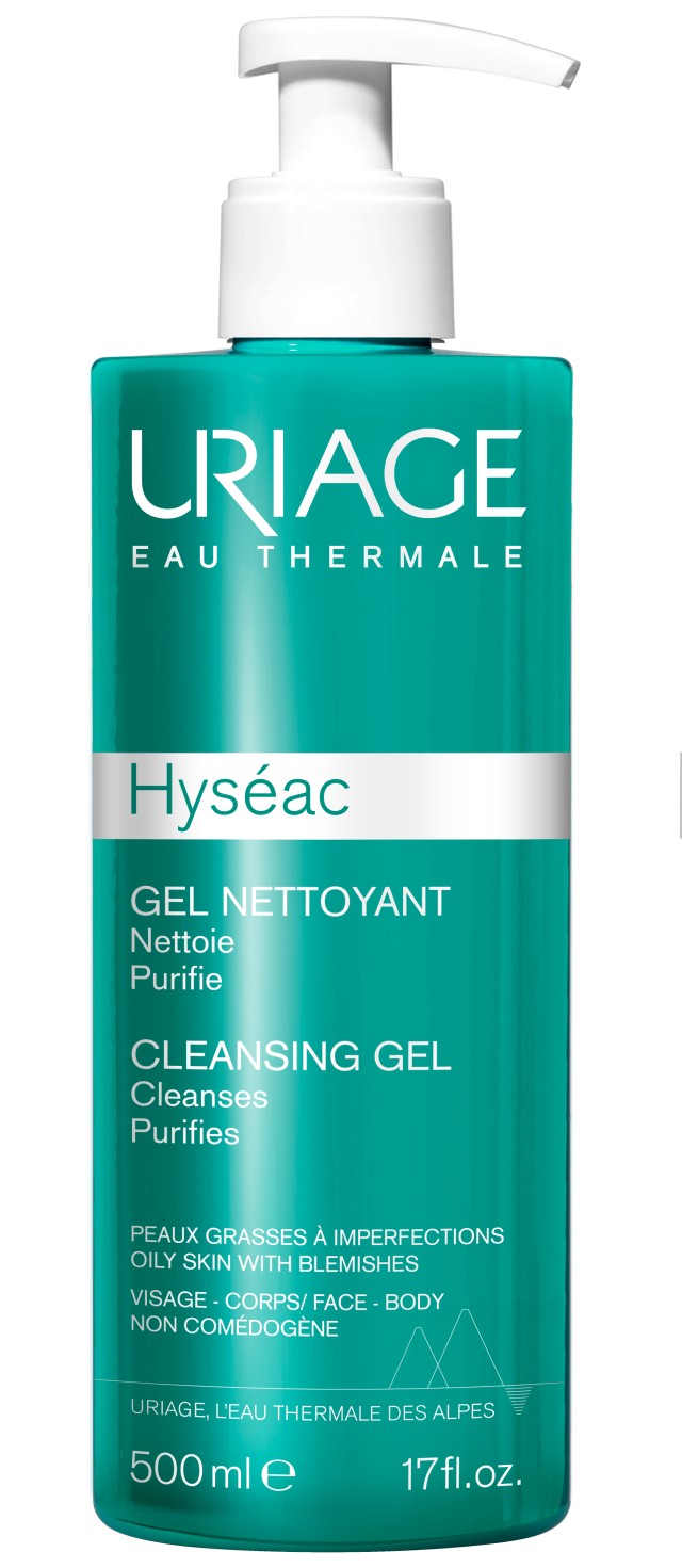 Uriage Hyseac Cleansing Gel Combination To Oily Skin Τζελ Καθαρισμού Προσώπου & Σώματος για τη Λιπαρή Επιδερμίδα με Τάση για Ακμή 500ml