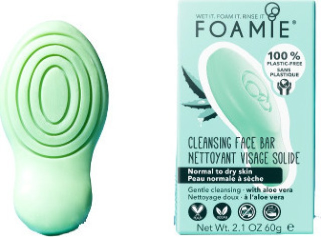 Foamie Aloe You Vera Much Cleansing Face Bar Σαπούνι Καθαρισμού Προσώπου σε Μορφή Μπάρας για Κανονικές - Ξηρές Επιδερμίδες 60gr