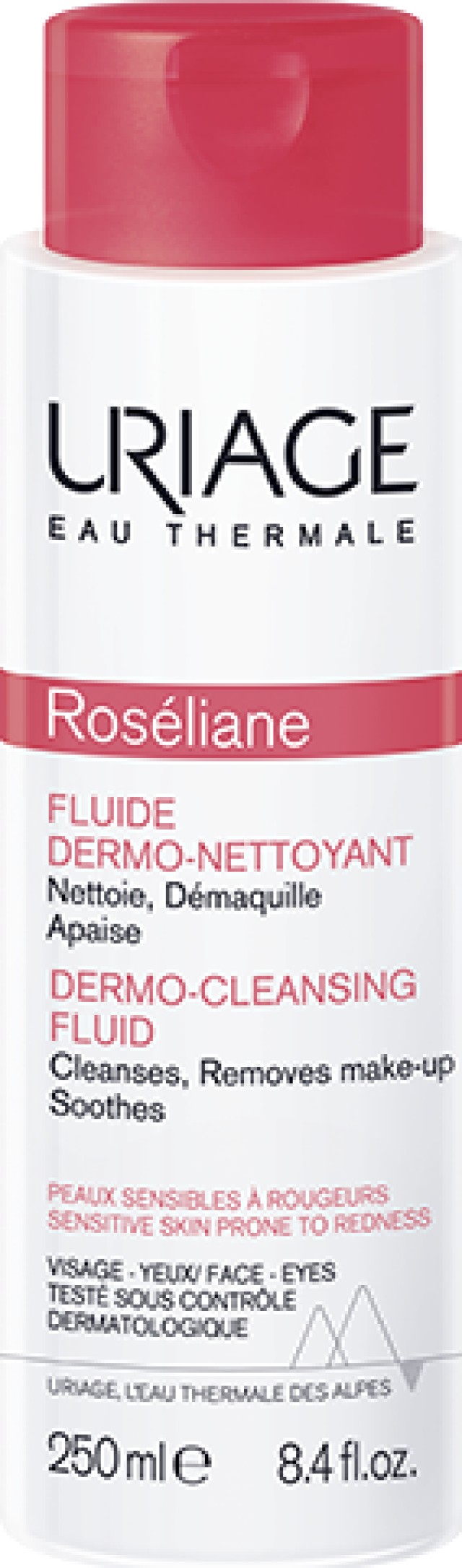 Uriage Roseliane Dermo-Cleansing Fluid Λοσιόν Καθαρισμού Προσώπου με Ερυθρότητα 250ml
