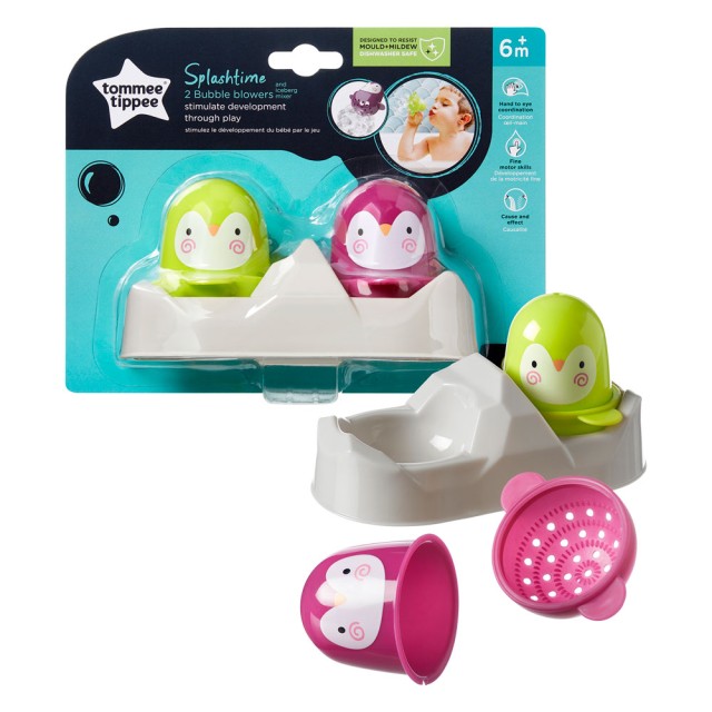 Tommee Tippee Splashtime Bubble Blowers Παιχνίδια Μπάνιου Γιά Σαπουνόφουσκες 6m+ 2τμχ