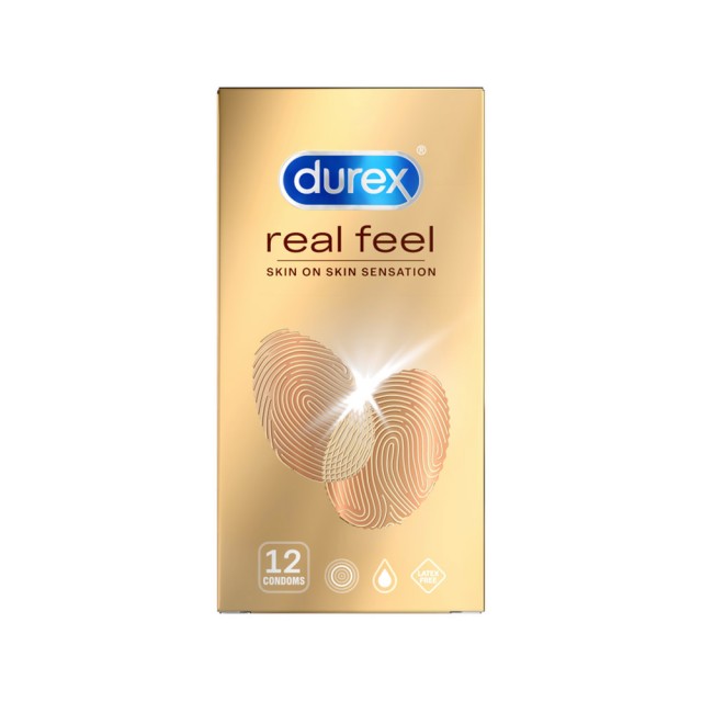 Durex Προφυλακτικά Πολύ Λεπτά Χωρίς Λάτεξ Real Feel 12τμχ