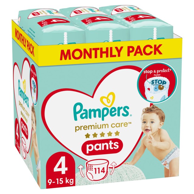 Pampers Premium Care Pants No4 Monthly 114τμχ