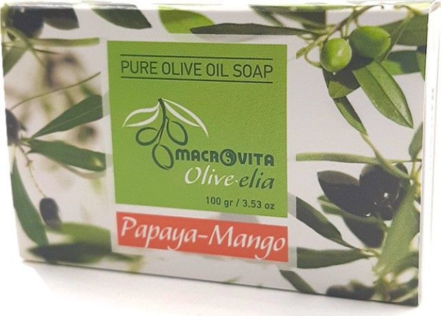 Macrovita Pure Olive Oil Σαπούνι Papaya Mango 100gr