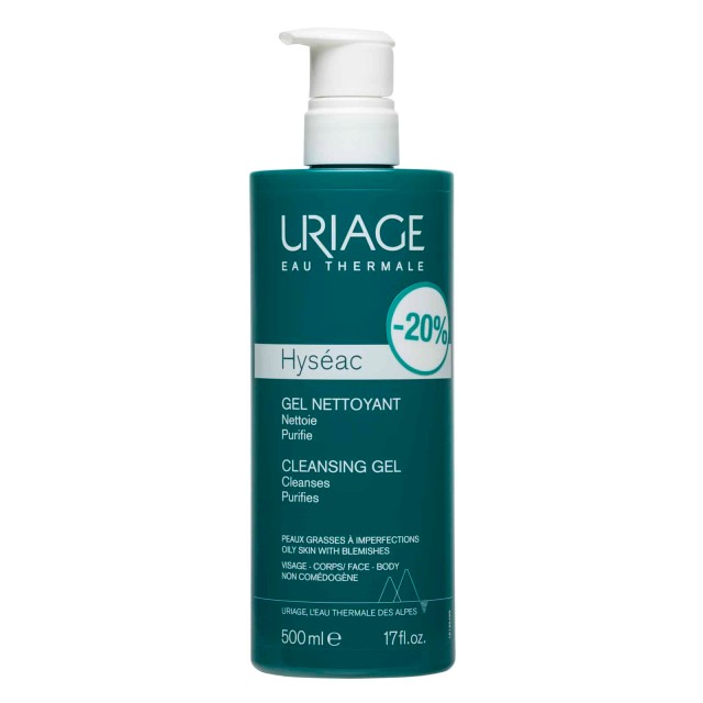 Uriage Hyseac Gel Nettoyant Απαλό Καθαριστικό Τζελ για Λιπαρό Δέρμα με Ακμή (-20%) 500ml