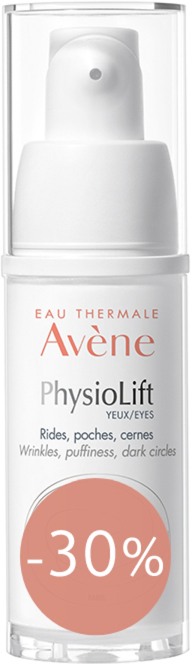 Avene Physiolift Eyes Cream Κρέμα Ματιών Για Ρυτίδες, Σακούλες & Μαύρους Κύκλους 15ml -30%