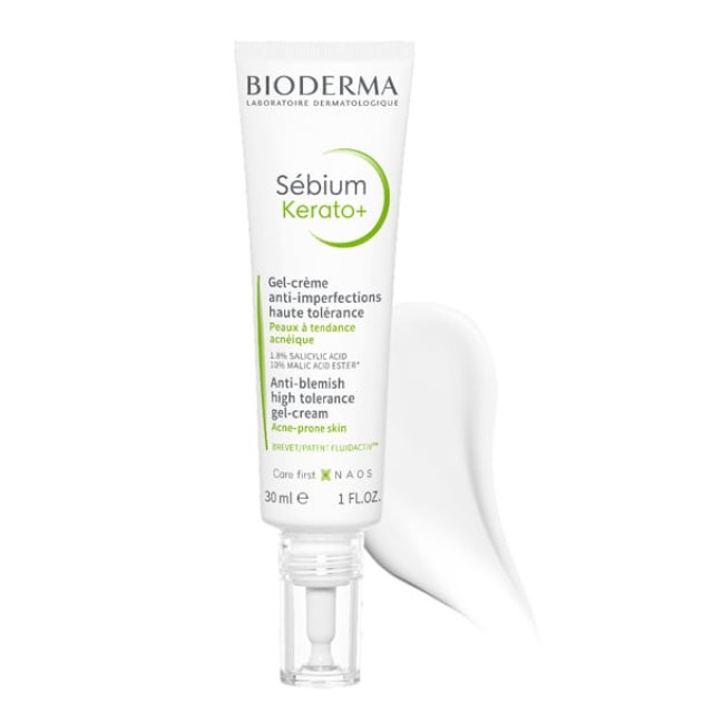 Bioderma Sebium Kerato+ Κρέμα Προσώπου σε Μορφή Τζελ για Επιδερμίδες με Τάση Ακμής, 30ml