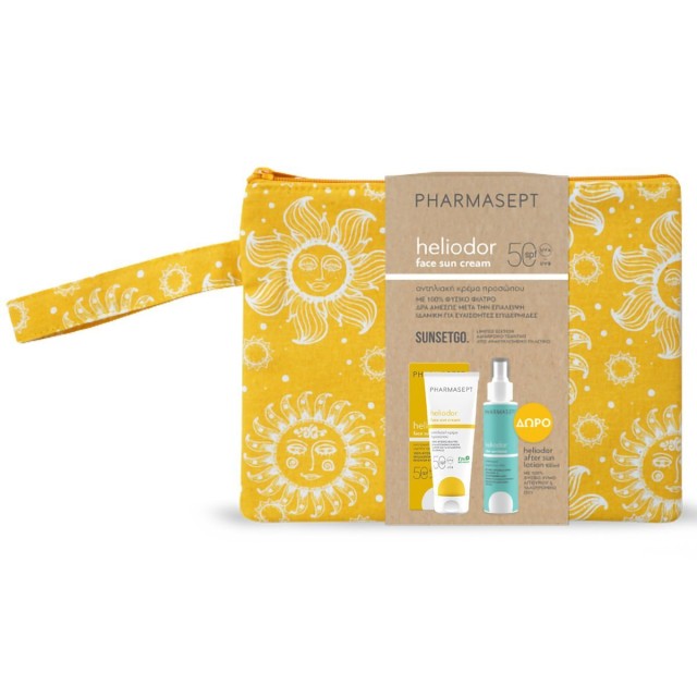 Pharmasept Promo Heliodor Face Sun Cream Αντηλιακή Κρέμα Προσώπου Spf50 50ml & Δώρο After Sun Lotion 100ml & Νεσεσέρ 1τμχ