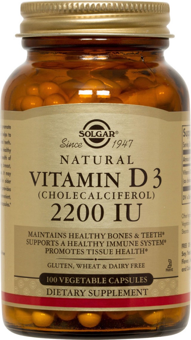Solgar Vitamin D3 2200IU (55μg) 100vcaps